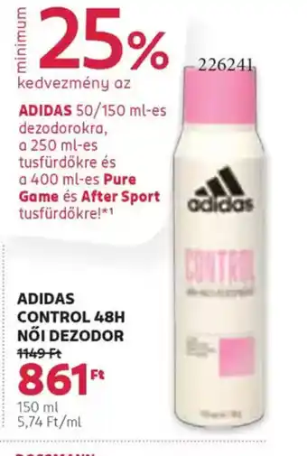 Rossmann Adidas Control 48h Női Dezodor ajánlat