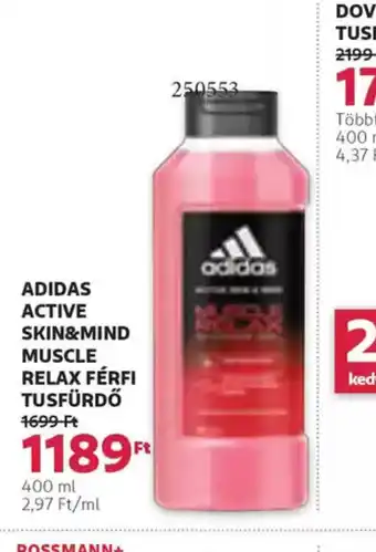 Rossmann Adidas Active Skin adidasMind Muscle Relax Férfi Tusfürdő ajánlat