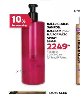 Rossmann Kallos Lab36 sampon, balzsam vagy hajápol spray ajánlat