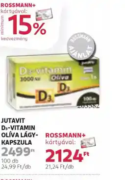 Rossmann Jutavit D-vitamin Olíva Lágykapszula ajánlat