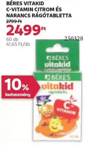 Rossmann Béres Vitakid C-vitamin citrom és narancs rágtabletta ajánlat