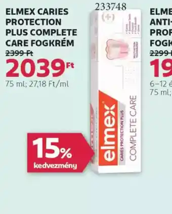 Rossmann Elmex Caries Protection Plus Complete Care Fogkrém ajánlat