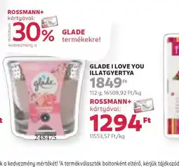 Rossmann Glade I Love You Illatgyertya ajánlat