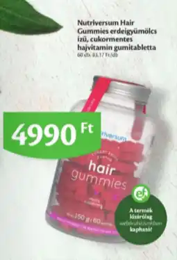 EcoFamily Nutriversum hair gummies erdeigyümölcs izü, cukormentes hajvitamin gumitabletta ajánlat