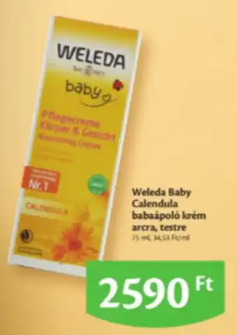 EcoFamily Weleda baby calendula babaápoló krém arcra, testre ajánlat