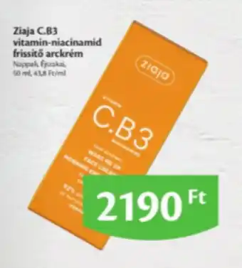 EcoFamily Ziaja c.b3 vitamin-niacinamid frissítő arckrém ajánlat