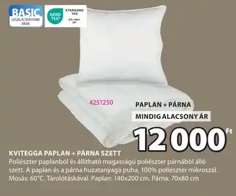 JYSK Kvitegga paplan + párna szett ajánlat