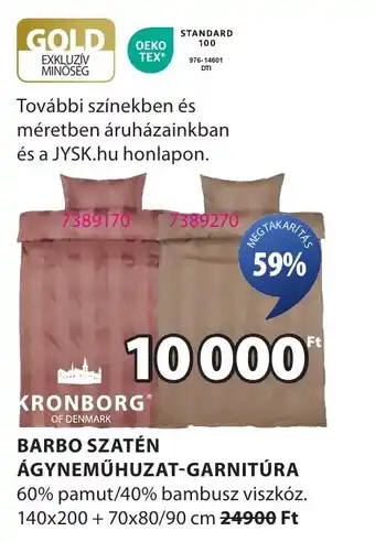 JYSK Barbo szatén ágyneműhuzat-garnitúra ajánlat