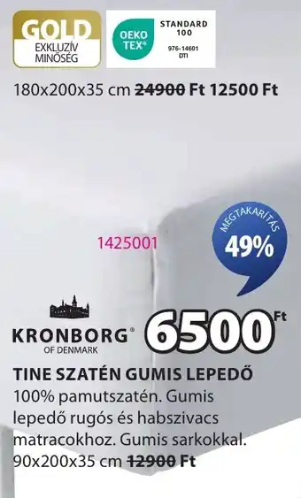 JYSK Kronborg tine szatén gumis lepedő ajánlat