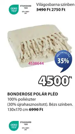 JYSK Bonderose polár pléd ajánlat