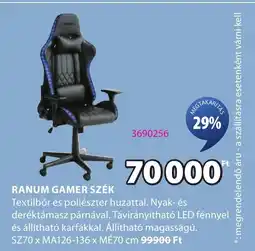 JYSK Ranum gamer szék ajánlat