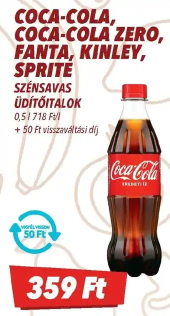 CBA Coca-Cola, Coca-Cola Zero, Fanta, Kinley, Sprite ajánlat