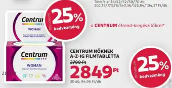 Rossmann Centrum nőknek A-Z-IG filmtabletta ajánlat