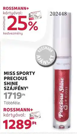 Rossmann Miss Sporty Precious shine szájfény ajánlat