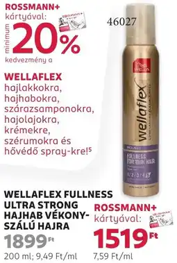 Rossmann Wellaflex Fullness Ultra Strong hajhab vékony- szálú hajra ajánlat