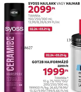 Rossmann Syoss hajlakk / hajhab ajánlat