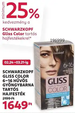 Rossmann Schwarzkopf Gliss color tartós hajfestékekre ajánlat