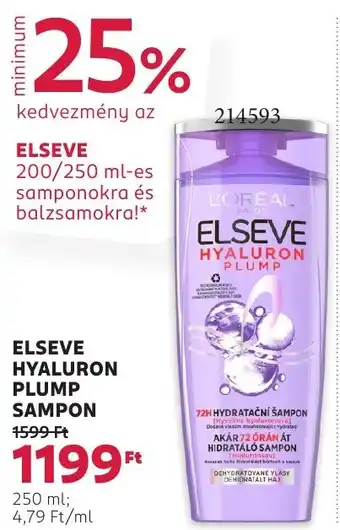 Rossmann Elseve Hyaluron Plump sampon ajánlat