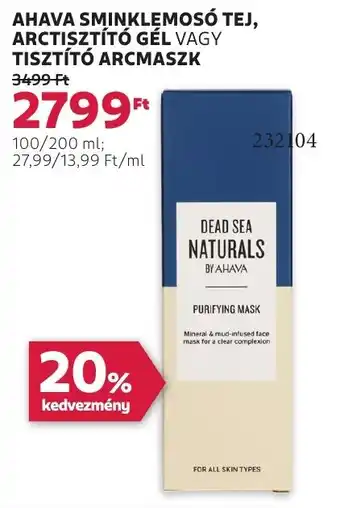 Rossmann Ahava Sminklemosó Tej, Arctisztító gél ajánlat