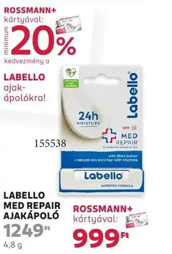 Rossmann Labello Med repair ajakápoló ajánlat