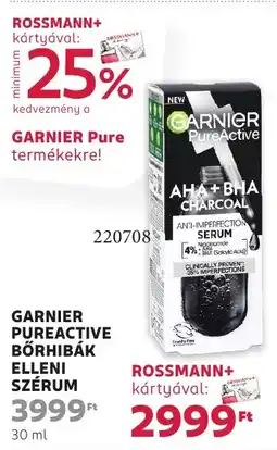 Rossmann Garnier Pureactive bőrhibák elleni szérum ajánlat