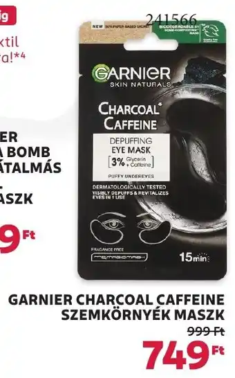 Rossmann Garnier Charcoal Caffeine szemkörnyék maszk ajánlat