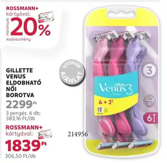 Rossmann Gillette Venus Eldobható női borotva ajánlat