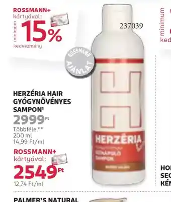 Rossmann Herzeria Hair Gygy-növényes Sampon ajánlat