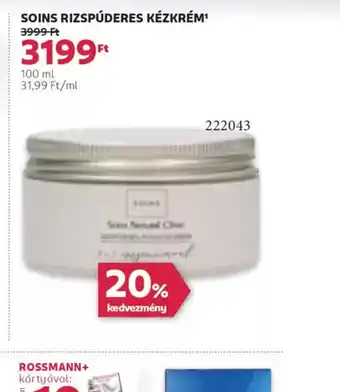 Rossmann Soins rizs púderez kézkrém ajánlat