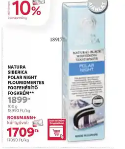 Rossmann Natura Siberica Polar Night Fluoridmentes Fogfehérítő Fogkrém ajánlat