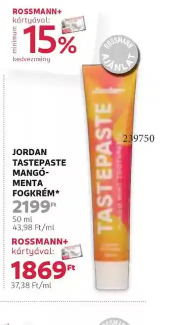 Rossmann Jordan Tastepaste Mango-menta fogkrém ajánlat