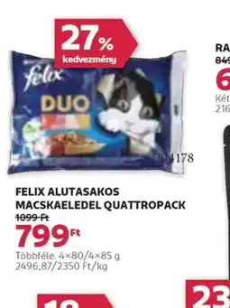 Rossmann Felix Alutasakos Macskaeledel Quattropack ajánlat