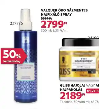 Rossmann Valquer öko gázmentes hajfikáló spray ajánlat