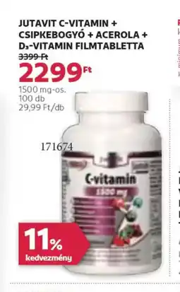 Rossmann Jutavit C-vitamin + csipkebogyó + acerola + D3-vitamin filmtabletta ajánlat