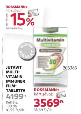 Rossmann Jutavit multi- vitamin immuner film- tabletta ajánlat