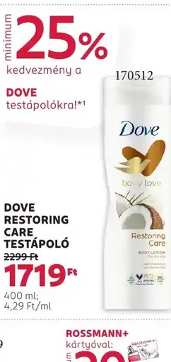 Rossmann Dove Restoring care testápoló ajánlat