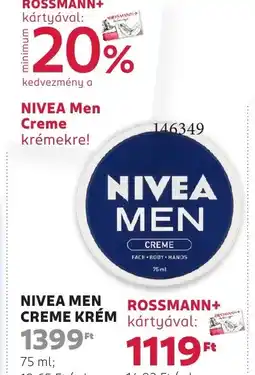 Rossmann NIVEA Men Creme krém ajánlat