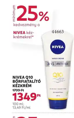 Rossmann Nivea Q10 bőrfiatalító kézkrém ajánlat