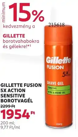 Rossmann Gillette fusion 5x action sensitive borotvagél ajánlat