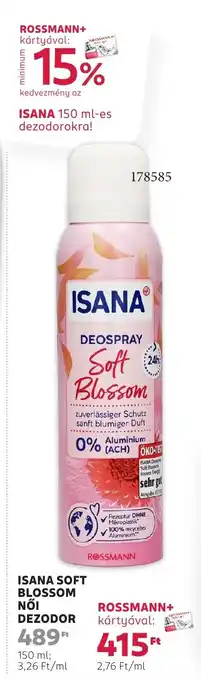 Rossmann Isana soft blossom női dezodor ajánlat