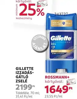 Rossmann Gillette izzadás- gátló zselé ajánlat