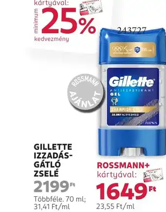 Rossmann Gillette izzadás- gátló zselé ajánlat