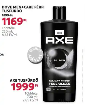 Rossmann Axe tusfürdő ajánlat