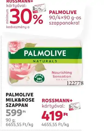 Rossmann Palmolive milk&rose szappan ajánlat