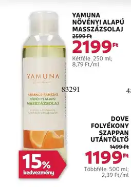 Rossmann Yamuna növényi alapú masszázsolaj ajánlat