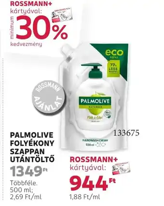 Rossmann Palmolive folyékony szappan utántöltő ajánlat