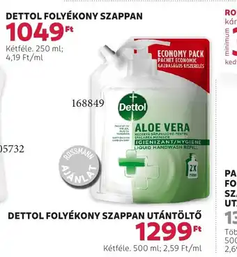 Rossmann Dettol folyékony szappan utántöltő ajánlat