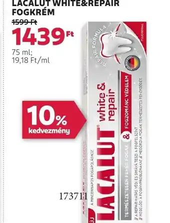 Rossmann Lacalut white&repair fogkrém ajánlat