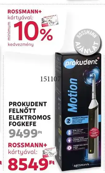 Rossmann Prokudent felnőtt elektromos fogkefe ajánlat