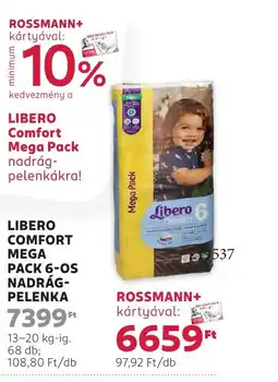 Rossmann Libero comfort mega pack 6-os nadrág- pelenka ajánlat